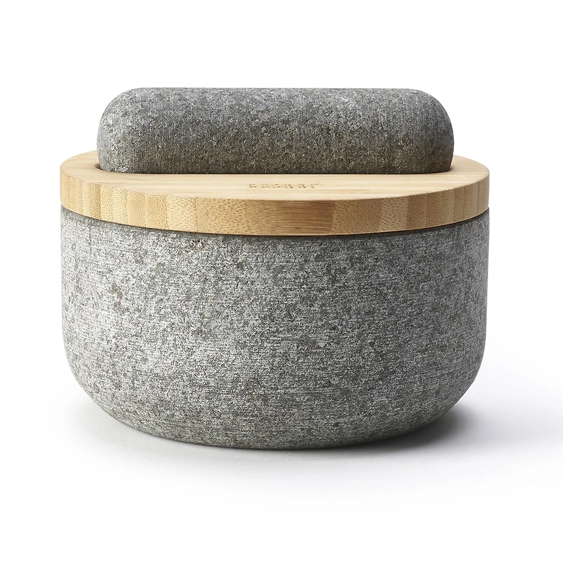 Joseph Joseph Dash With Bamboo Lid - Granite Mortar & Pestle