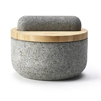 Joseph Joseph  Dash With Bamboo Lid - Granite Mortar & Pestle