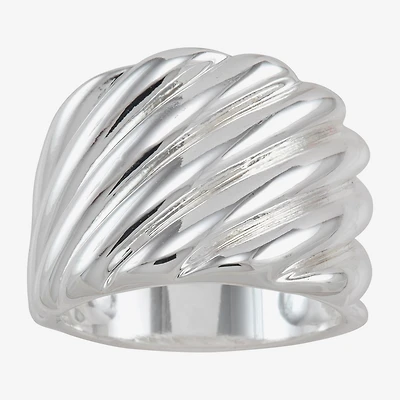 Sparkle Allure Polished Woven Womens 22MM Pure Silver Over Brass Band