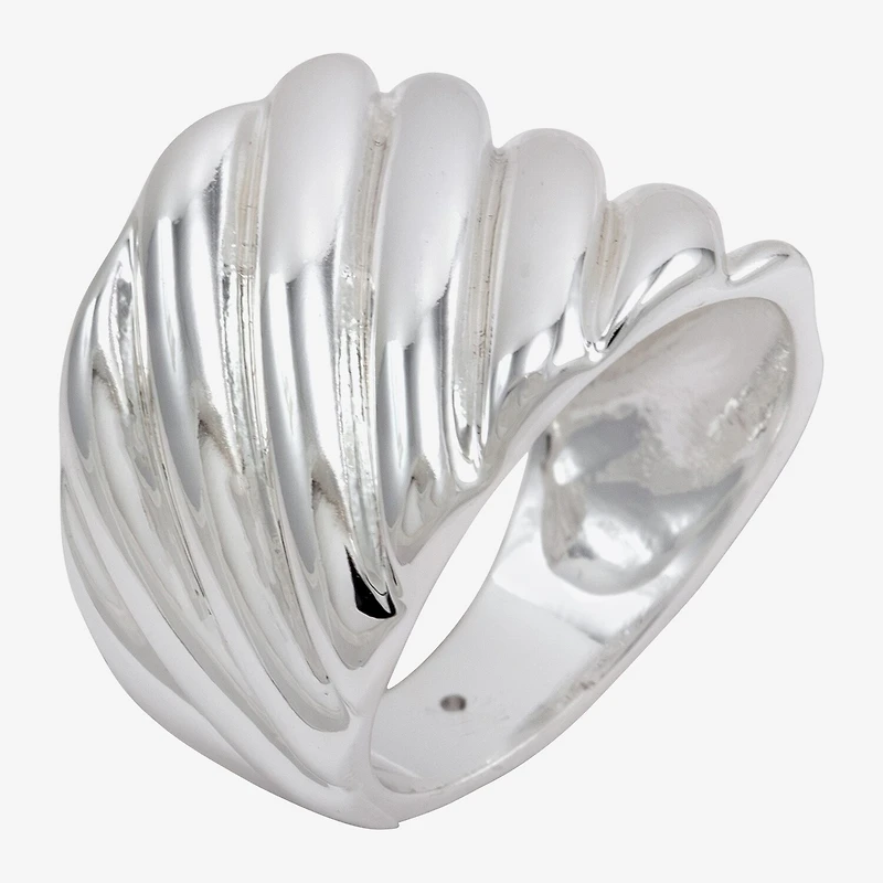 Sparkle Allure Polished Woven Womens 22MM Pure Silver Over Brass Band