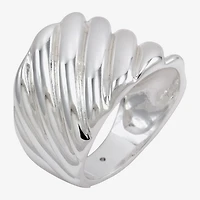 Sparkle Allure Polished Woven Womens 22MM Pure Silver Over Brass Band