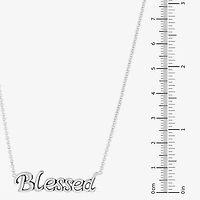 "Blessed" Womens Sterling Silver 18 Inch Pendant Necklace