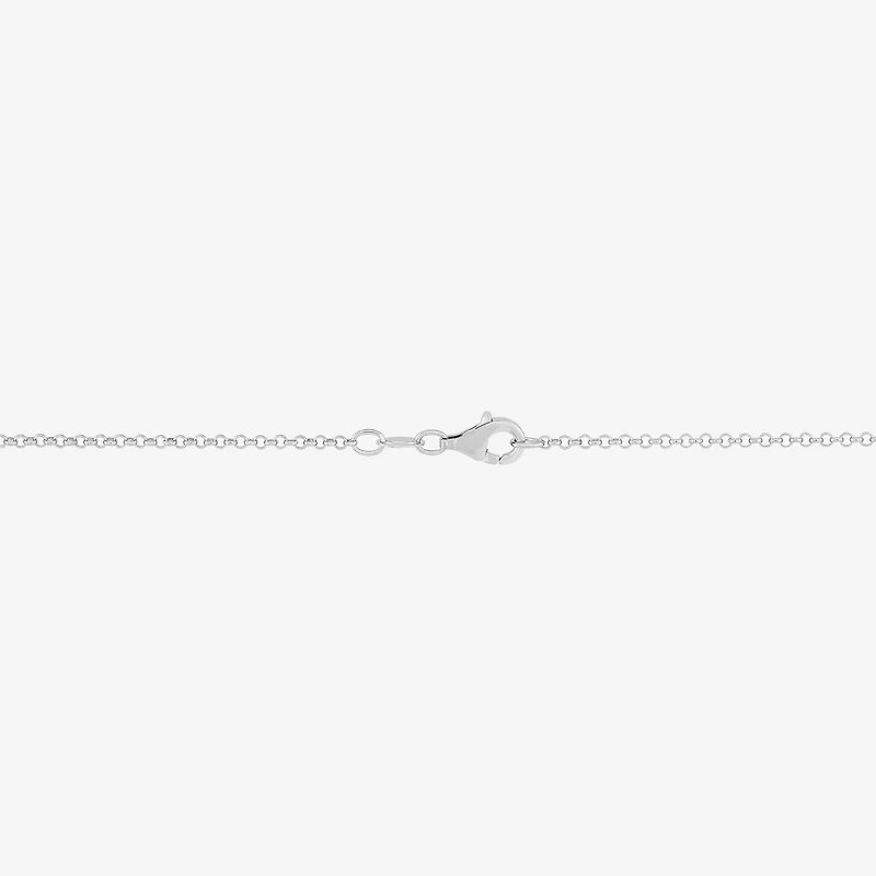 Womens Sterling Silver Round 18 Inch Pendant Necklace