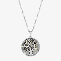 Womens Sterling Silver Round 18 Inch Pendant Necklace