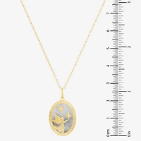 Womens White Mother Of Pearl 14K Gold Over Silver Round 18 Inch Pendant Necklace