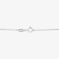 "Mom" Womens White Mother Of Pearl Sterling Silver Heart 18 Inch Pendant Necklace