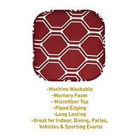 Sweet Home Collection™ Mirage Hexagonal Memory Foam No Slip Back 16" x Chair Pad Cushion