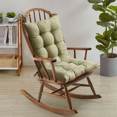 Sweet Home Collection™ Rocking Chair Cushion 2 Piece Tufted Non Slip Set of Upper and Lower Cushions