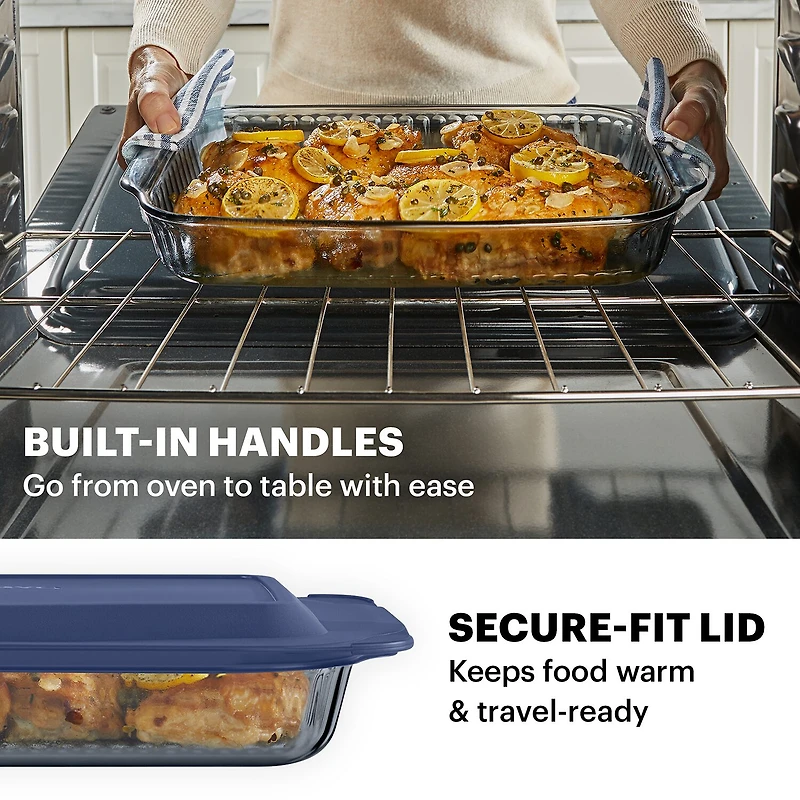 Pyrex Sculpted Tinted 3-qt. Glass Baking Dish