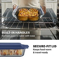 Pyrex Sculpted Tinted 8" Square Glass Baking Dish
