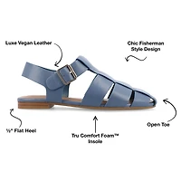 Journee Collection Womens Cailinna Ankle Strap Flat Sandals