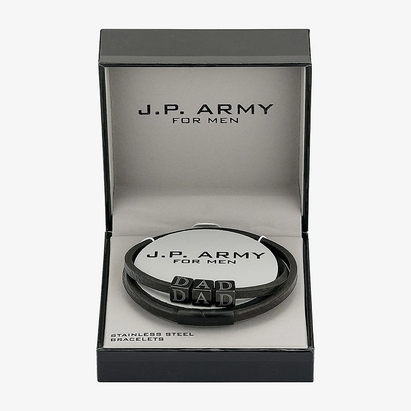 J.P. Army Dad Mens 2-pc. Stainless Steel Bracelet Set