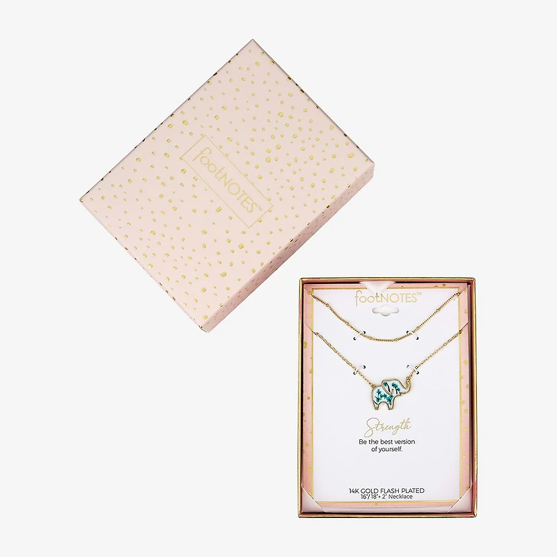 Footnotes Elephant Womens 10K Gold Over Brass 16 Inch Pendant Necklace