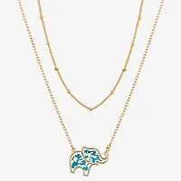 Footnotes Elephant Womens 10K Gold Over Brass 16 Inch Pendant Necklace