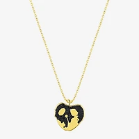 Disney Classics Just One Bite Apple Womens Black Crystal 10K Gold Over Brass 16 Inch Pendant Necklace