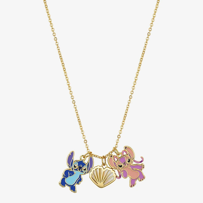 Disney Classics Seashell Womens 10K Gold Over Brass 16 Inch Pendant Necklace