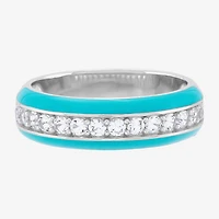 Limited Quantities! Womens 5.5MM Lab Created White Sapphire Sterling Silver Band