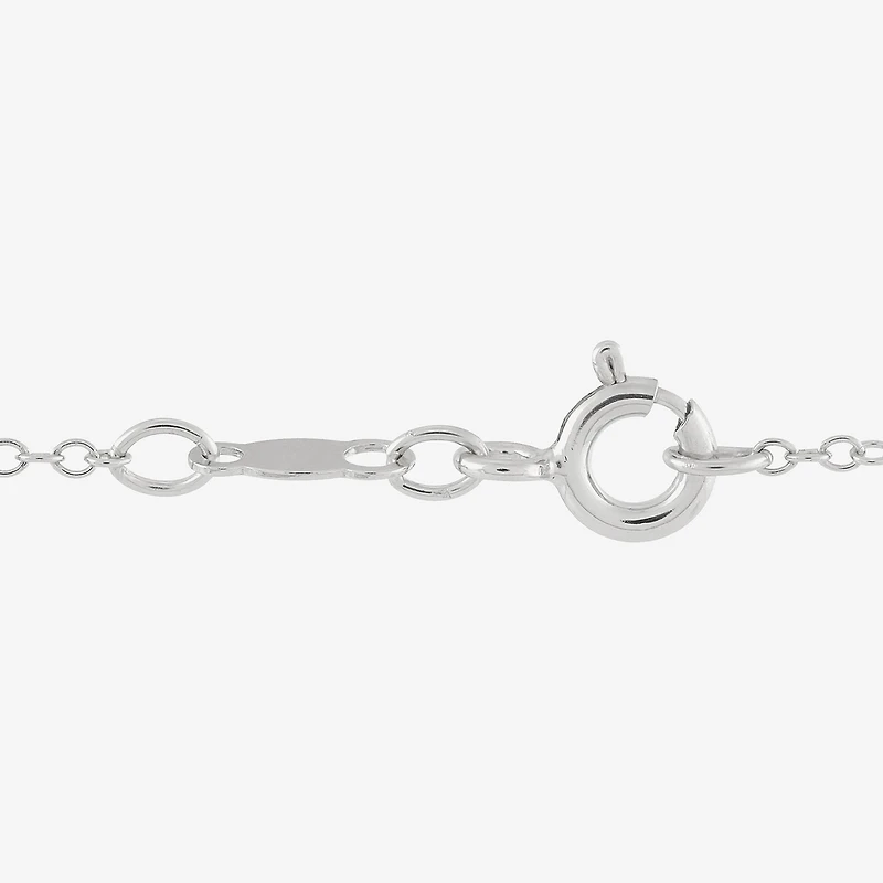 Limited Quantities! Womens Lab Created White Sapphire Sterling Silver Square 18 Inch Pendant Necklace