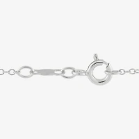 Limited Quantities! Womens Lab Created White Sapphire Sterling Silver Square 18 Inch Pendant Necklace