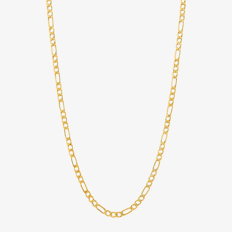 Womens 14K Gold 24 Inch Figaro Chain Necklace