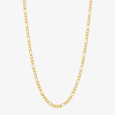 Womens 14K Gold 24 Inch Figaro Chain Necklace