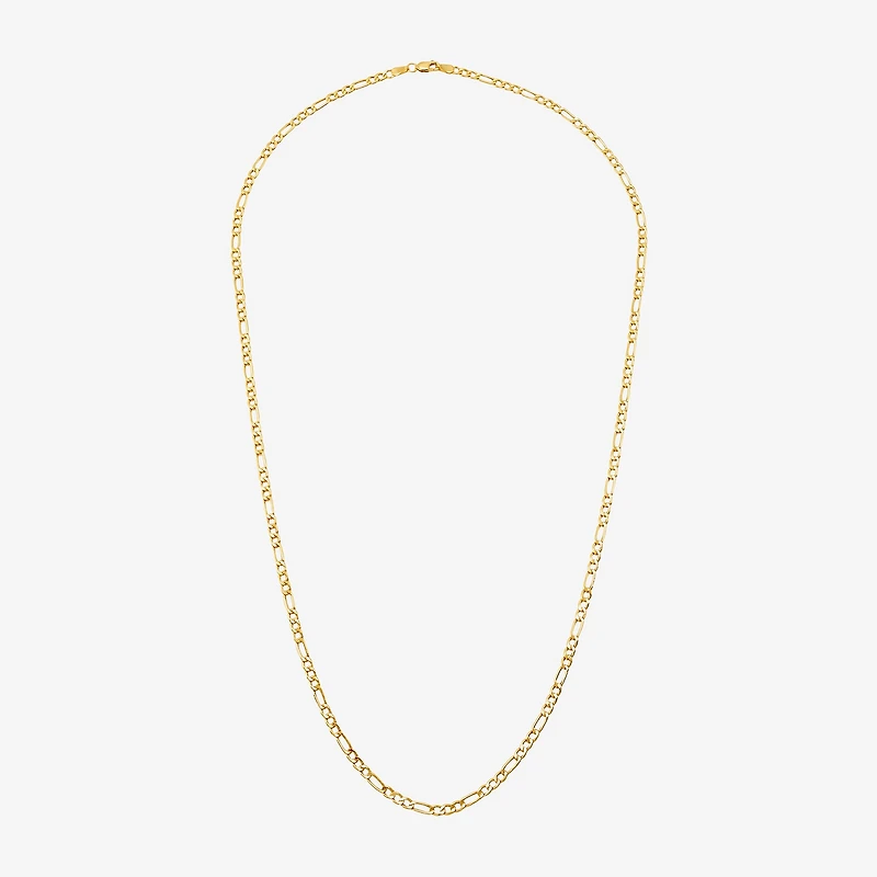 Womens 14K Gold 24 Inch Figaro Chain Necklace