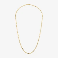 Womens 14K Gold 24 Inch Figaro Chain Necklace