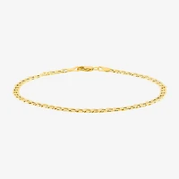 Made in Italy Unisex Adult 10K Gold 7.5 Inch Hollow Curb Chain Bracelet