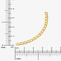 Made in Italy Unisex Adult 10K Gold 7.5 Inch Hollow Curb Chain Bracelet