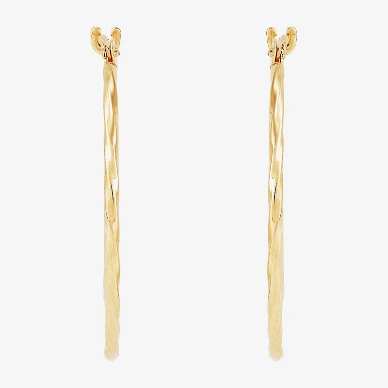 Womens 14K Gold 23mm Round Hoop Earrings