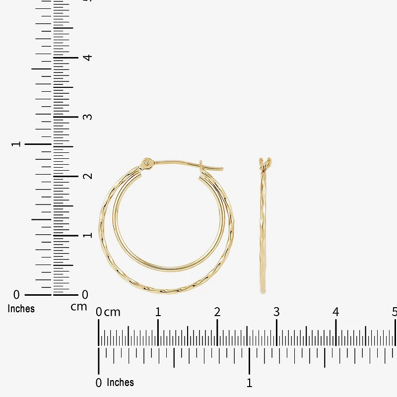 Womens 14K Gold 23mm Round Hoop Earrings