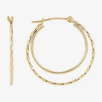 Womens 14K Gold 23mm Round Hoop Earrings