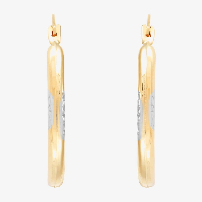 Womens 14K Gold 21.5mm Round Hoop Earrings