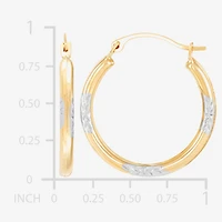 Womens 14K Gold 21.5mm Round Hoop Earrings