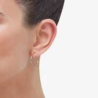 Womens 14K Gold 21.5mm Round Hoop Earrings