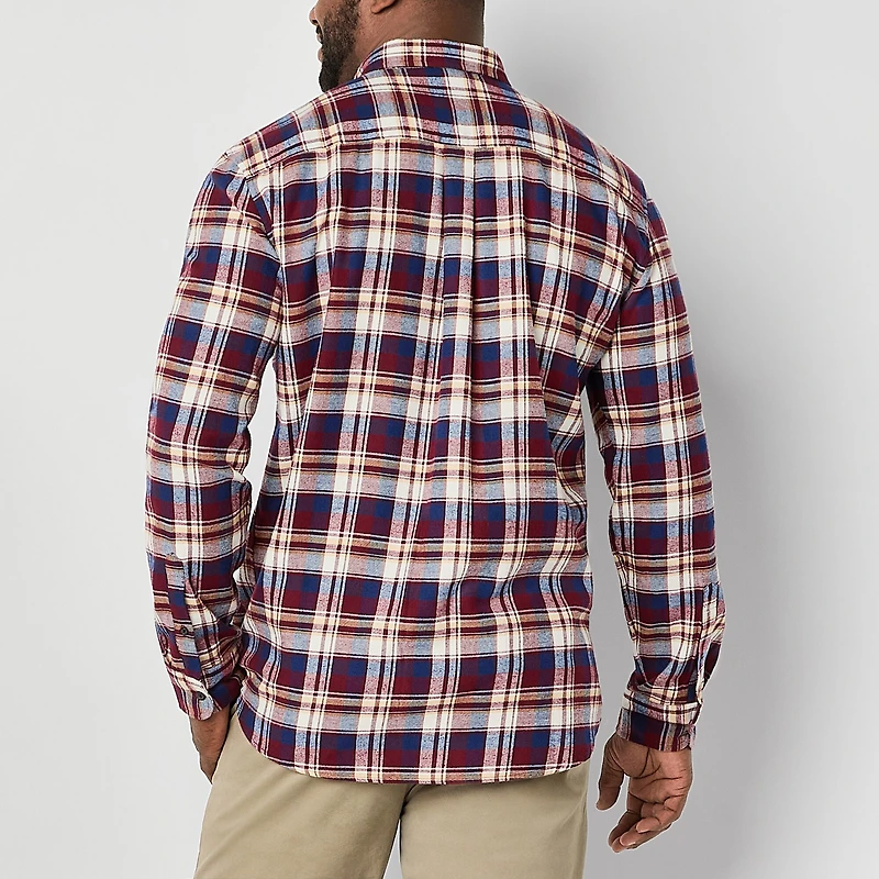 St. John's Bay Mens Long Sleeve Regular Fit Big and Tall Flannel Shirt