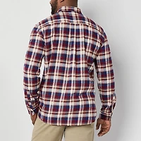 St. John's Bay Mens Long Sleeve Regular Fit Big and Tall Flannel Shirt