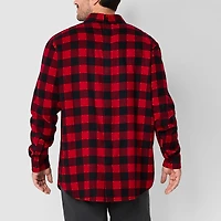 St. John's Bay Mens Easy-on + Easy-off Seated Wear Long Sleeve Adaptive Classic Fit Big and Tall Flannel Shirt
