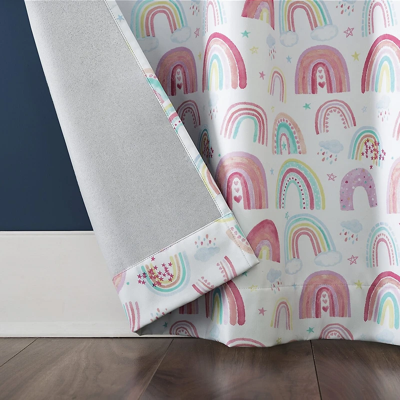 Sun Zero Rainbows Grommet Top Energy Saving 100% Blackout Single Curtain Panel