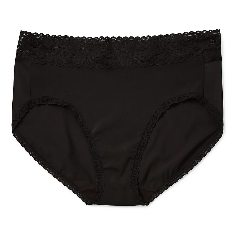 Ambrielle Everyday High Cut With Lace Trim Panty