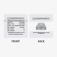 (H-I / I1) Womens 4 CT. T.W. Lab Grown White Diamond 14K Gold Cushion Cluster Cocktail Ring
