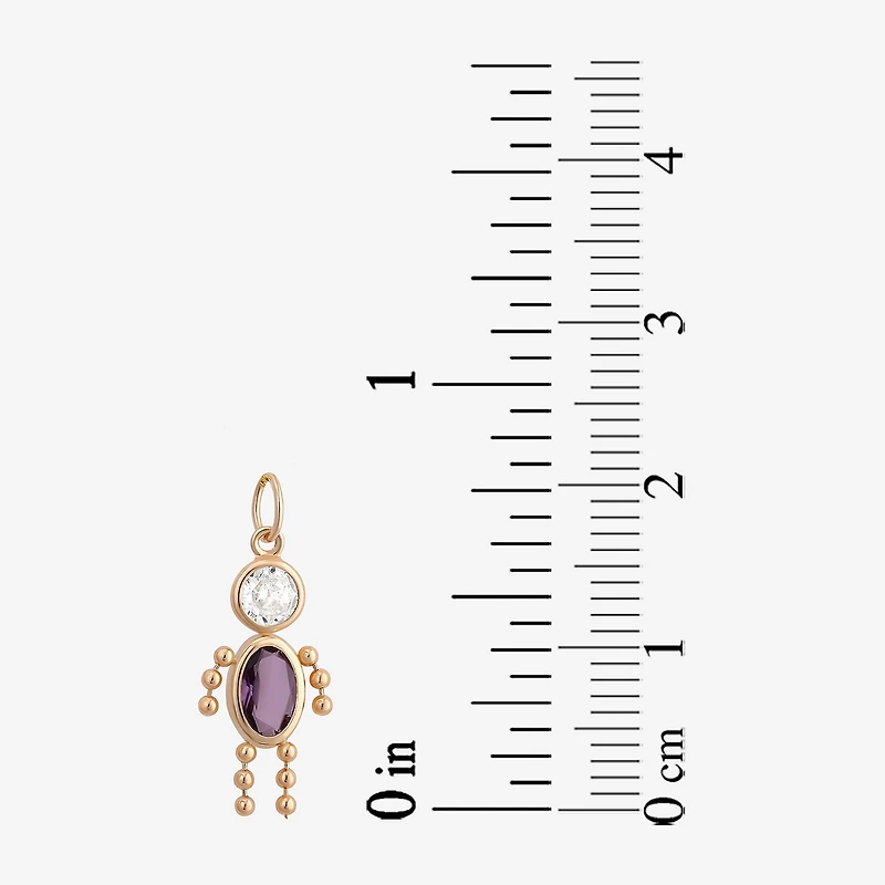 10K Gold February Birthstone Babies Boy Charm