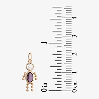 10K Gold February Birthstone Babies Boy Charm