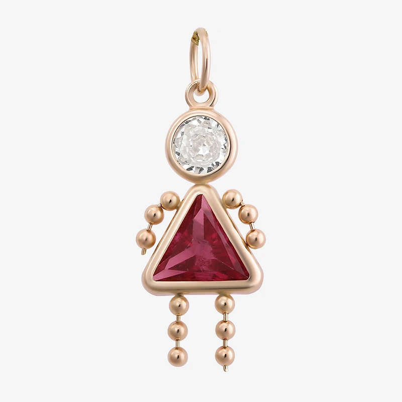 10K Gold October Birthstone Babies Girl Charm