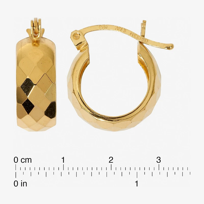 Womens 24K Gold Over Silver 18mm Hoop Earrings