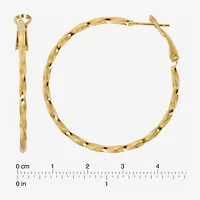 Womens 24K Gold Over Silver 31mm Hoop Earrings