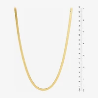 Made in Italy Womens 24K Gold Over Silver Inch Herringbone Chain Necklace