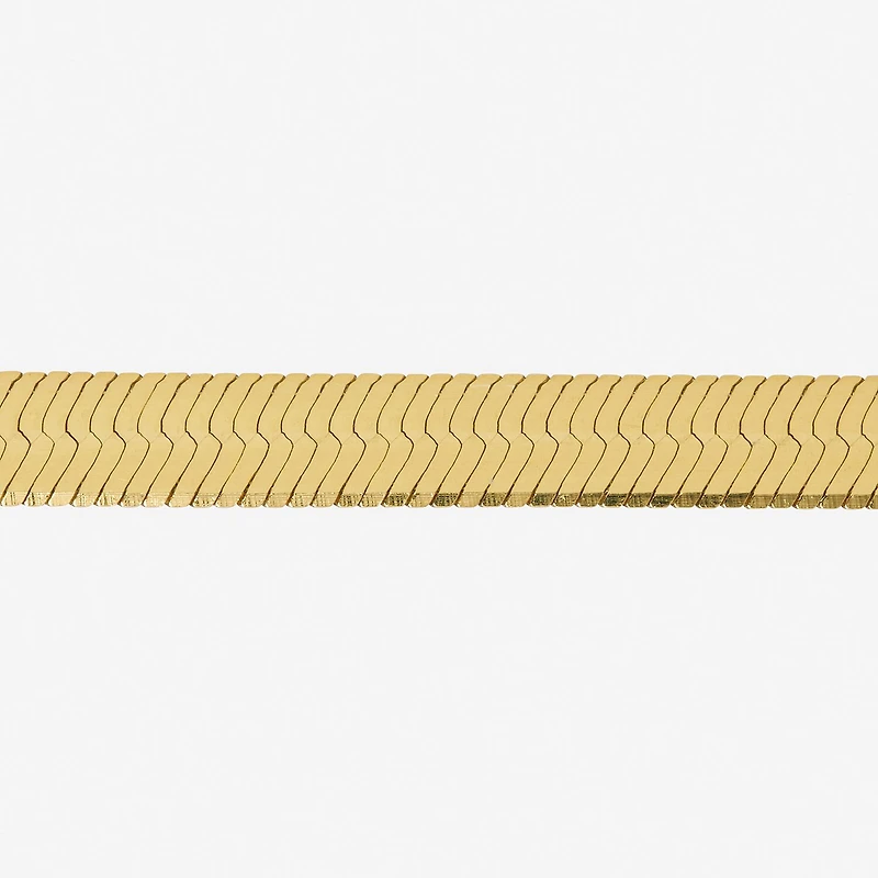 Made in Italy Womens 24K Gold Over Silver Inch Herringbone Chain Necklace