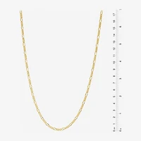Made in Italy Womens 24K Gold Over Silver Inch Figaro Chain Necklace