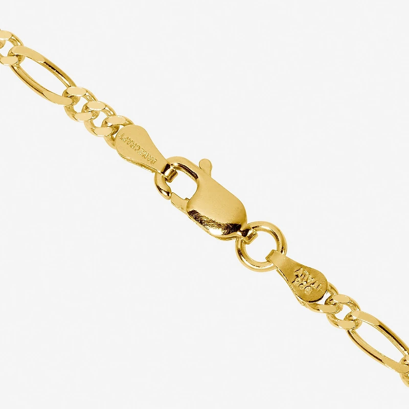 Made in Italy Womens 24K Gold Over Silver Inch Figaro Chain Necklace